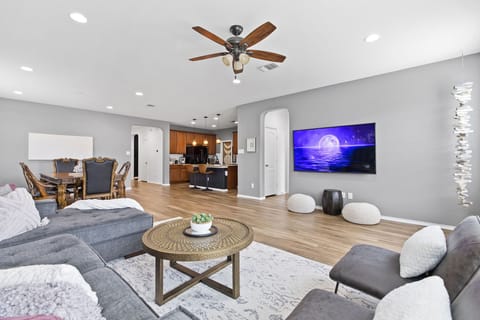 Relaxing Open concept Floor Plan , TV  Section Couch 