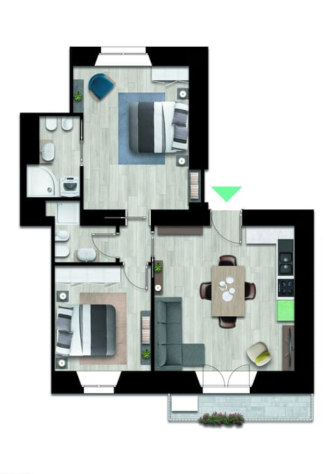 Apartament in Milan with 2 bedrooms and 2 bathroom