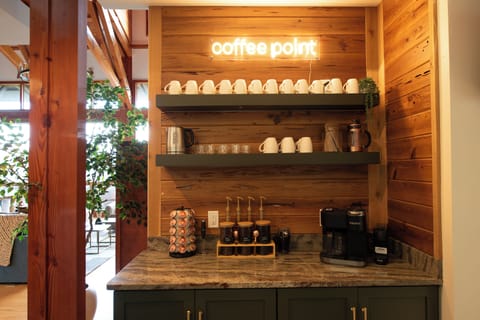 Fully stocked coffee station at OpuluxeHaus - brew your perfect cup.