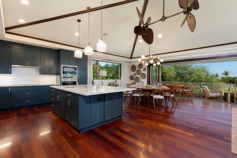 Large open concept living, dining and kitchen.