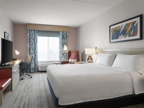 Wide view of the king size bed