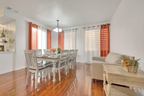 Dining room with extended dining table