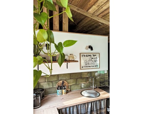 Kitchen, Interior Design, Countertop, Wood, Kitchen Appliance, Furniture, Light Fixture, Lighting, Home, Ceiling