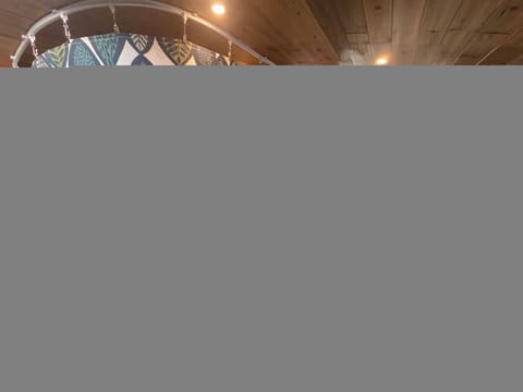 Bathroom with room divider