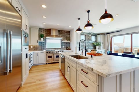 designer kitchen with state of the art appliances