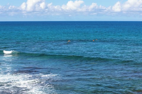 Waves rolling in at Banyans.