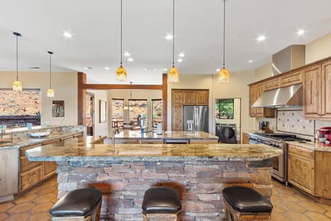 Kitchen island with seating for 3