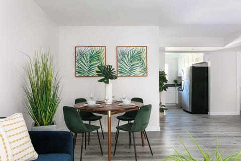 Spacious layout view showing dining and living areas seamlessly connected