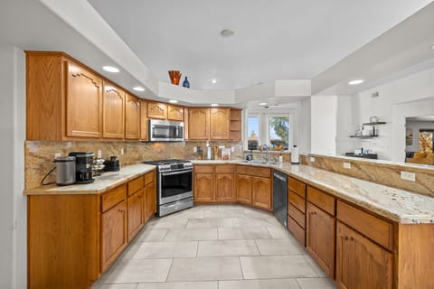 Spacious kitchen with modern appliances