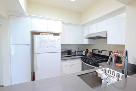 Kitchen w/ Refrigerator + Range/Oven + Microwave + Toaster + Toaster Oven + Coffee Maker + Electric Kettle + Air Fryer + Rice Cooker + Blender