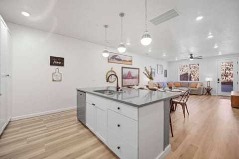 Cook, chat, and dine together—open kitchen and space for the whole crew!