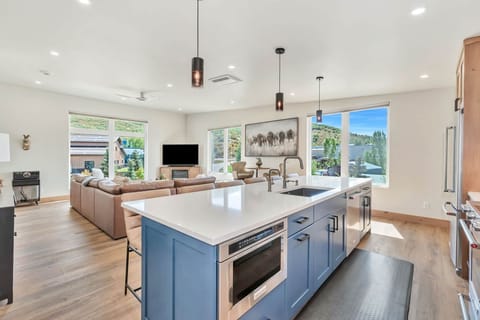 Open living room and kitchen