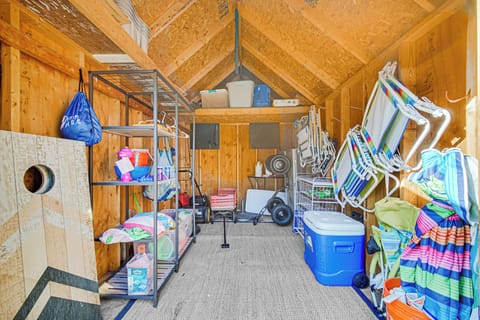 We've got you covered! Beach wagon, towels, chairs, umbrellas, and cooler all included for easy beach days at Sheridan Beach or the Indiana Dunes.