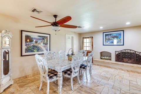 Dining Area | Dining Table | Dishware/Flatware | Fireplace