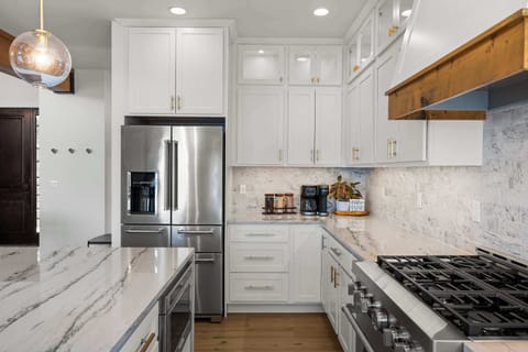 Morning starts here — your own full coffee bar and all the essentials to start your day lakeside.