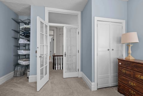 The final bedroom offers a pair of full-over-full bunkbeds