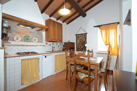 The kitchen in the upstairs unit