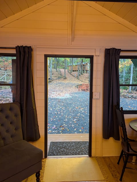 Right outside is the Stomping Grounds with seating areas and trails