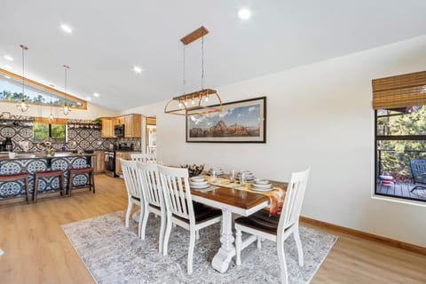 Dining table with seating for eight