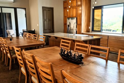 Indoor kitchen and dining tables