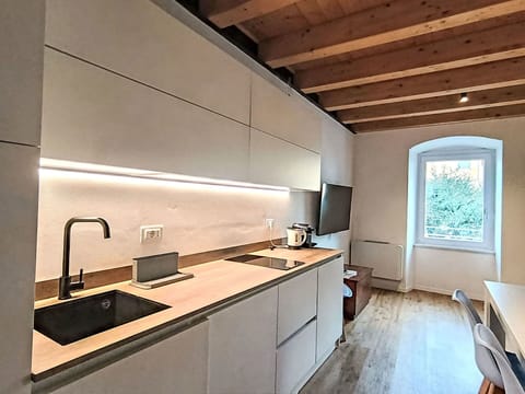 Flooring, Countertop, Kitchen, Interior Design, Wood, Floor, Ceiling, Kitchen Appliance, Furniture, Room