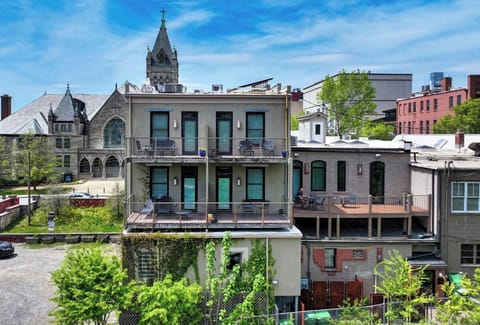 A view of the top two floors in the back of The Altamont