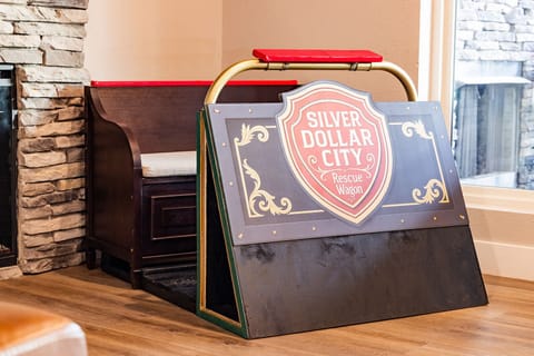 Fire in the hole! Get a photo on the Silver Dollar City Rescue Wagon right in the living room.