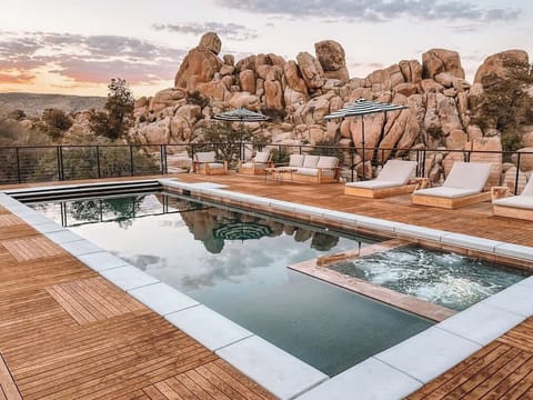 Spacious deck surrounding the pool area