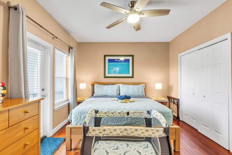 King Bed in Master Bedroom w/ Pack n' Play