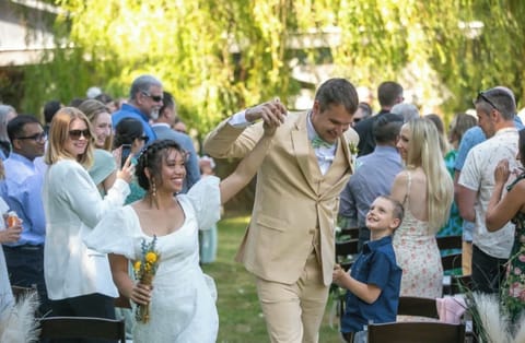 Outdoor banquet area