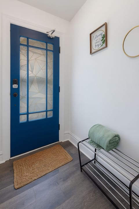 Private access door with a secure digital lock for easy self-check-in.