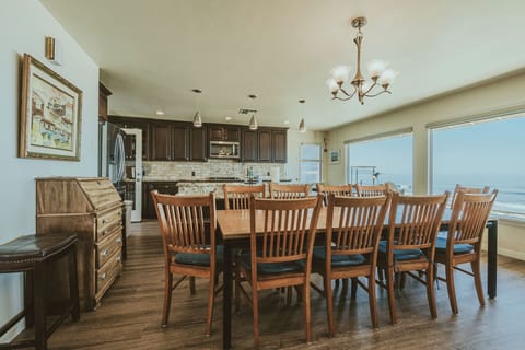 Dining table inside with seating for everyone