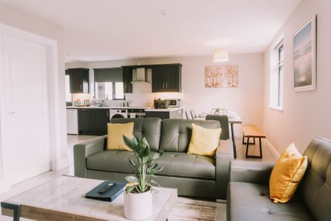 Spacious, open plan living room, dining room, kitchen