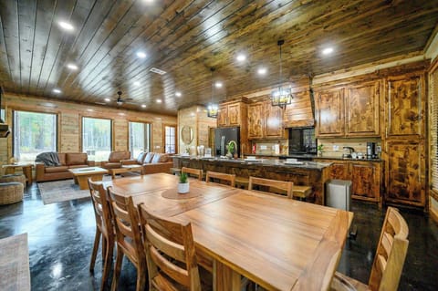 Gather around the dining table, comfortably seating 8 guests