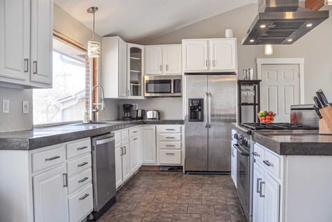 Newly remodeled gourmet kitchen with professional grade appliances