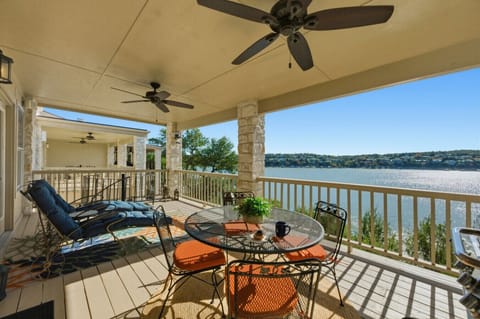Enjoy outdoor dining and relaxation, rain or shine—ceiling fans keep you cool while you take in those sweeping Hill Country vistas.