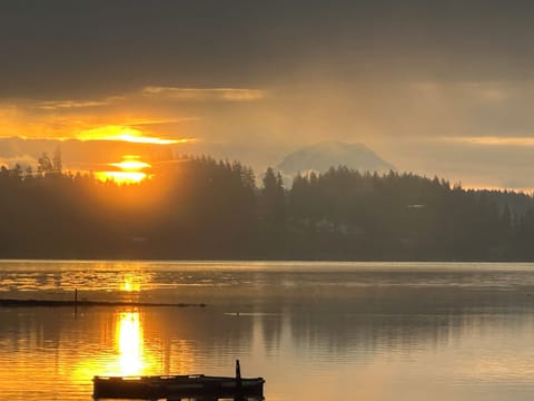 Beautiful sunrise viewed from the deck