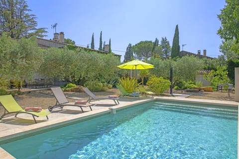 Swimming pool with outdoor shower
