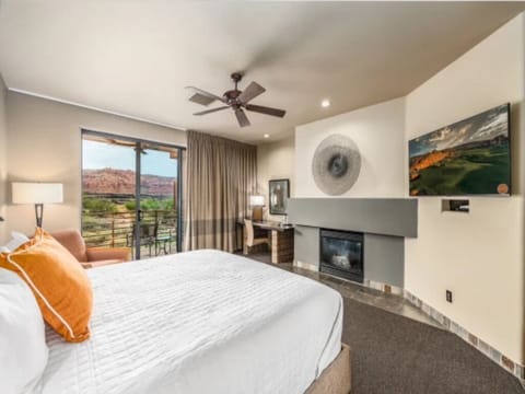 Wake up refreshed beside the fireplace and red-rock vistas.