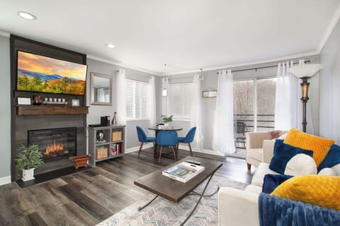 Fireplace and smart TV for cozy evenings