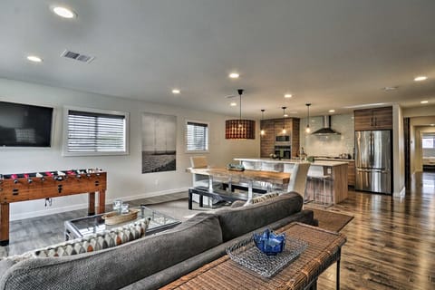 Living Room | Foosball Table | Open-Concept Layout & Dining Area