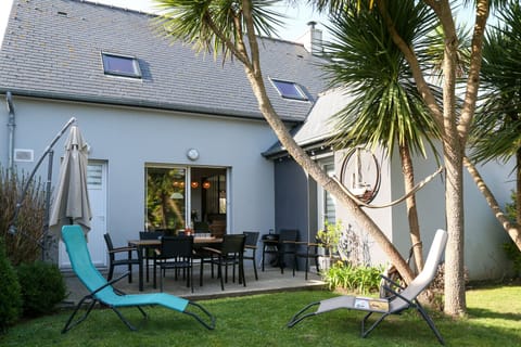 Exposed garden with terrace, photo taken in February