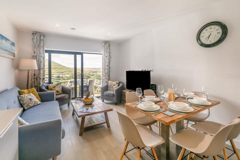 The open plan living space at Wavemist, Devon