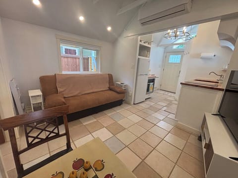 Open concept living area and full kitchen