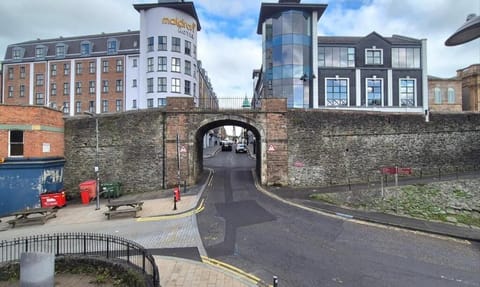 Derry's Walls right outside this beautiful Airbnb