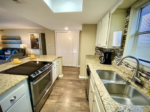 Our remodeled kitchen has all the comforts of home.