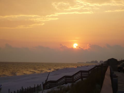 Beach nearby, sun loungers