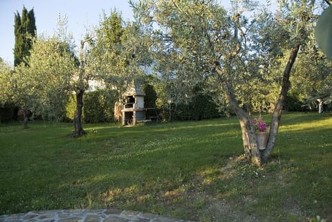 The BBQ area in the park next to the swimming-pool!