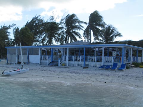 On the beach, sun loungers, beach towels