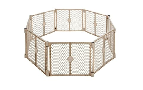 Indoor/Outdoor 8 Panel Freestanding Baby Gate also stored in Master BR closet
